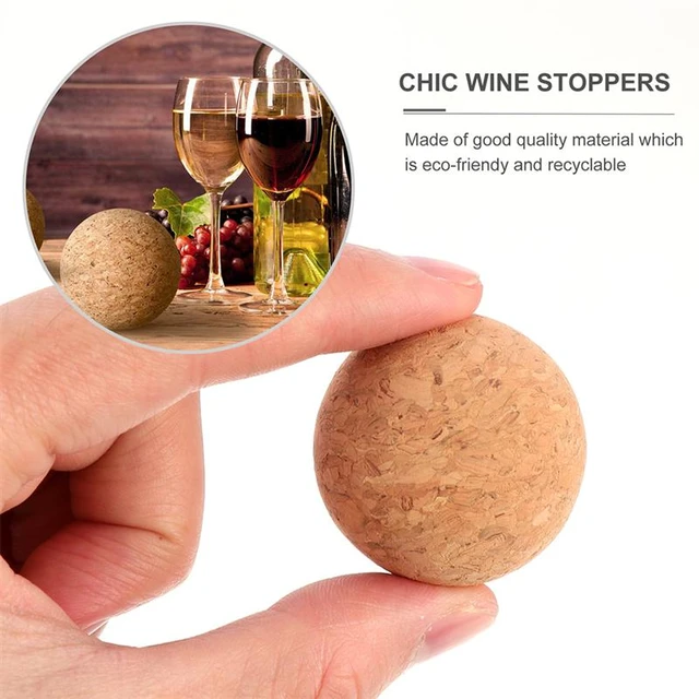 Tanstic 4Pcs 61mm Wine Cork Ball Wooden Cork Ball Stopper, 50 OFF