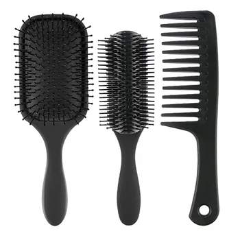 

3Pcs Paddle Hair Brush, Detangling Brush and Hair Comb Set for Men and Women