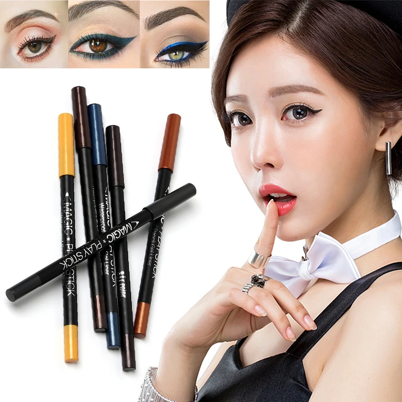 12 Colors Eyeliner Pencil Pearlescent Shimmer Pearl Waterproof Long Lasting Easy To Wear Natural Pen TSLM1 | Красота и здоровье