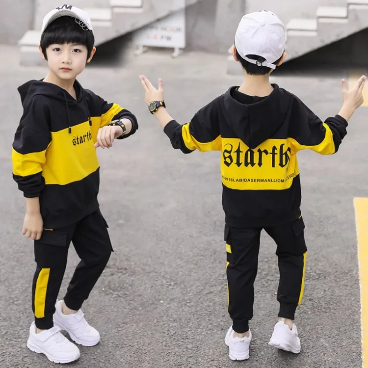 

new teenager 10 11 toddler boy clothes set letter print boys tracksuits sweater+pants 2pcs baby kids sweatershirt roupa infantil