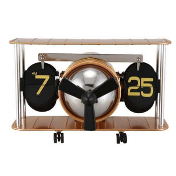 

Desk Table Down Page Internal Gear Operated Clock New Retro Airplane Propellor Airscrew Retro Auto Balance Flip Clock