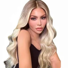 BYMC Омбре блонд человеческие волосы полностью кружевные парики 180 плотность 4T613 объемная волна бразильский Remy бесклеевой парик предварительно выщипанный с детскими волосами