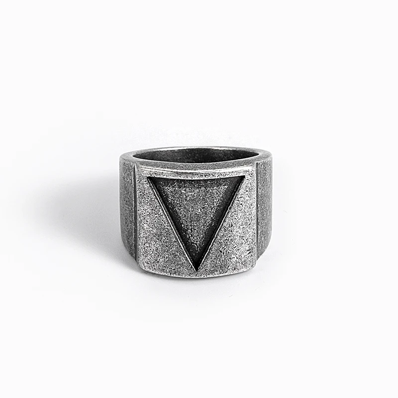 Stainless Steel Ring Finger Ring Stainless Steel Viking triangle love Ring vintage retro Classic jewelry finger man engagement ring Boyfriend Gift OSR067