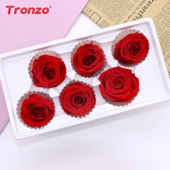 

Tronzo 6-8pcs/Box Preserved Rose Flowers 5-6CM Diameter Wedding Valentine's Day Mothers Day Gift Level B Dropshipping