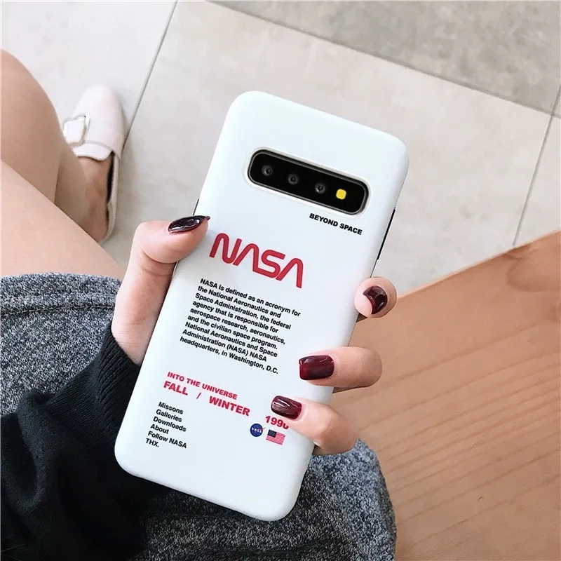 

Solid Color White Case For Samsung Galaxy S8 S9 S10 Plus Letter Phone Cover For Note 8 9 10 Soft TPU Silicone Cases Coque New