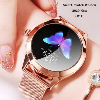 

DZST Smart Watch Women 2020 Waterproof Luxury Metal Heart Rate Sleep Monitor Sport SmartWatch For Android IOS KW10 Smart Watch