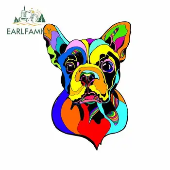 

EARLFAMILY 13cm x 9cm for Colorful Brightly Sharpei Dog Car Stickers VAN Occlusion Scratch Decal Cartoon Bumper Car Assessoires