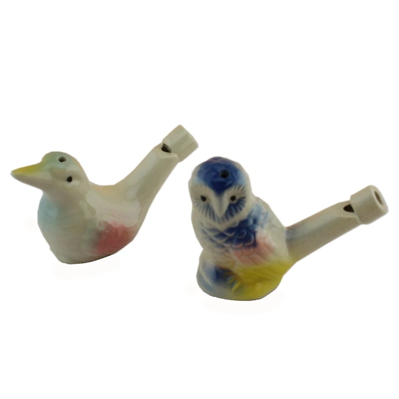 Chinese Ceramic Whistle Vintage Parrot Owl Style Water Warbler Novelty Child 