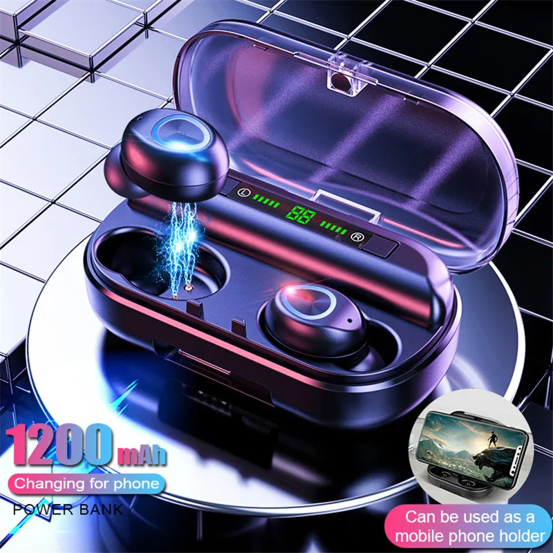 TWS Wireless Earphone Bluetooth 5 0 Earphones Power Display Touch Control Sport Headphones Stereo Earbuds Headset Charging Box