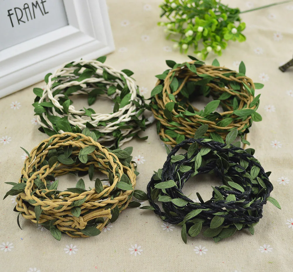 1pcs / 100cm silk vine artificial green leaf Christmas wedding decoration DIY garland gift scrapbook craft fake flower