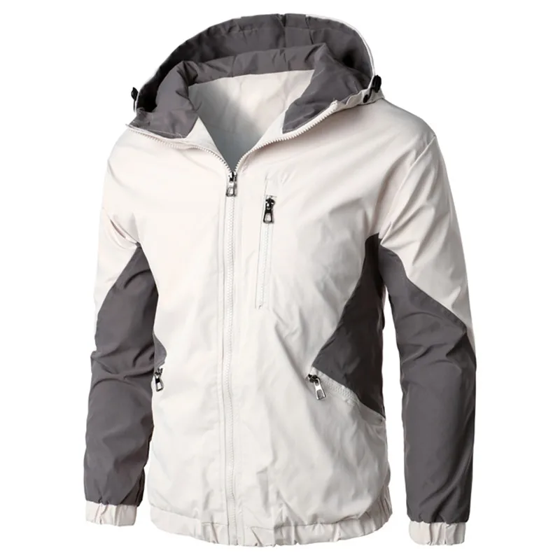 

Куртка-бомбер мужская на молнии, с капюшоном, на осень