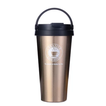 

Creative 304 stainless steel thermos cup portable coffee cup glossy gold