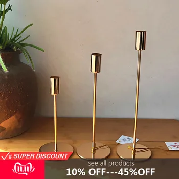 

Chinese Style Metal Candle Holders Simple Golden Wedding Decoration Bar Party Living Room Decor Home Decor
