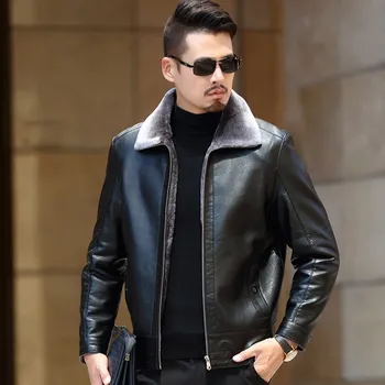 

Men's PU Leather Jacket Men Motorcycle 2019 New Casual Men's Fleece Leather Jackets Coats Men Warm Leather Jackets Dropshipping