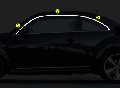 Нержавеющая сталь окна автомобиля планки для Volkswagen Beetle 2013 - Цвет: 6 pcs upper trims