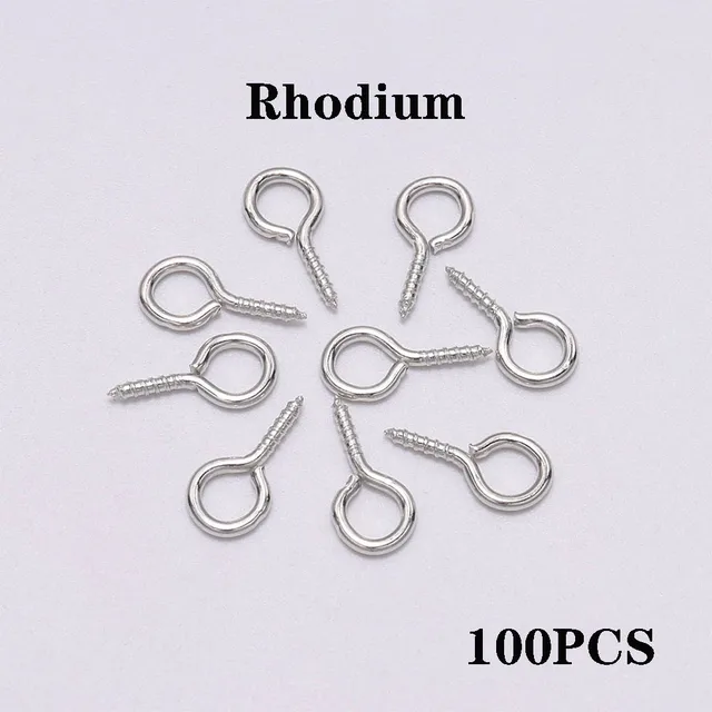 100-200pcs Small Tiny Mini Eye Pins Eyepins Hooks Eyelets Screw Threaded Gold Clasps Hooks Jewelry Findings For Making DIY White K100