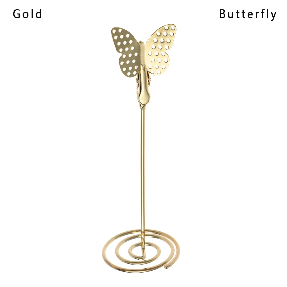 gold butterfly 1 шт. крутой Свадебный держатель карточки с именем гостя романтическая бабочка Фламинго узор металлические фото зажимы стол органайзер аксессуары Зажимы - Цвет: gold butterfly