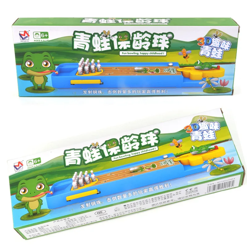 

Creative Frog Bowling Parent And Child Interactive Game Marble Launch Pad Tabletop Game Mental Toy