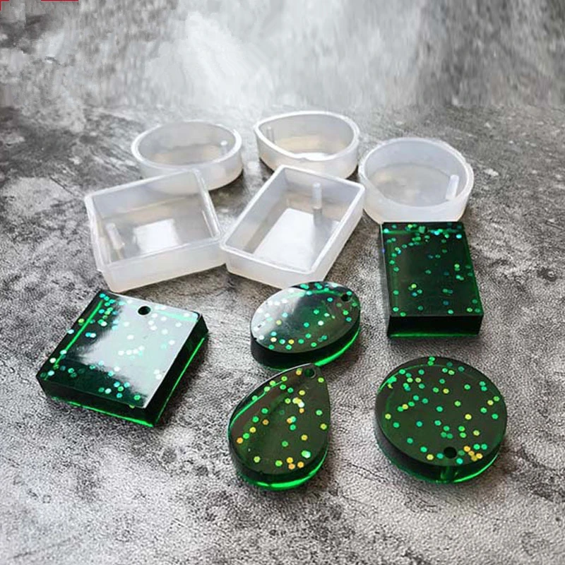 

5Pcs DIY Casting Craft Until Curing Pendant Resin Mold Mould Silicone Clear Jewelry Solid Molds Making Maker Tools Epoxy Wait