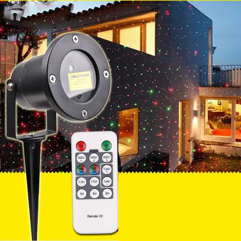 

Waterproof Outdoor Landscape Projector R&G Stars Laser Xmas Light w/ Remote s