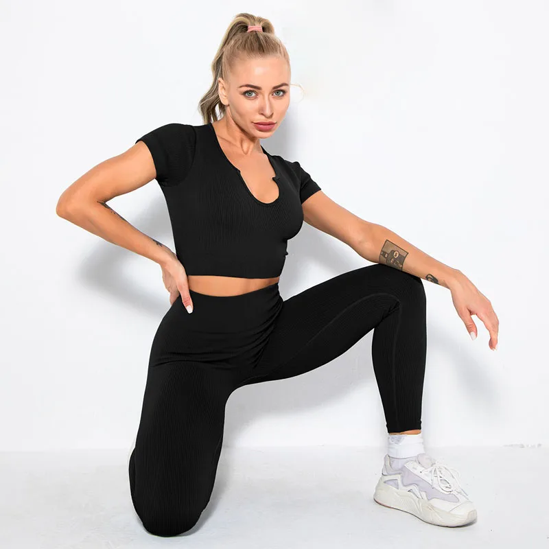 2/4/6PCS Seamless Women Yoga Set Workout Sportswear Fitness Bra Sport Pants Gym Clothing High Waist Leggings Shorts Sports Suits