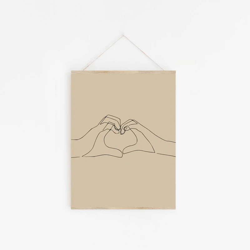 One Line Drawing Hand Print