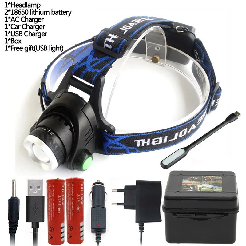 Option 5 Litwod Z15 светодиодный налобный фонарь T6/L2/V6, водонепроницаемый фонарь, 4 режима, водонепроницаемый налобный фонарь для аккумулятора 18650 - Испускаемый цвет: Option 5