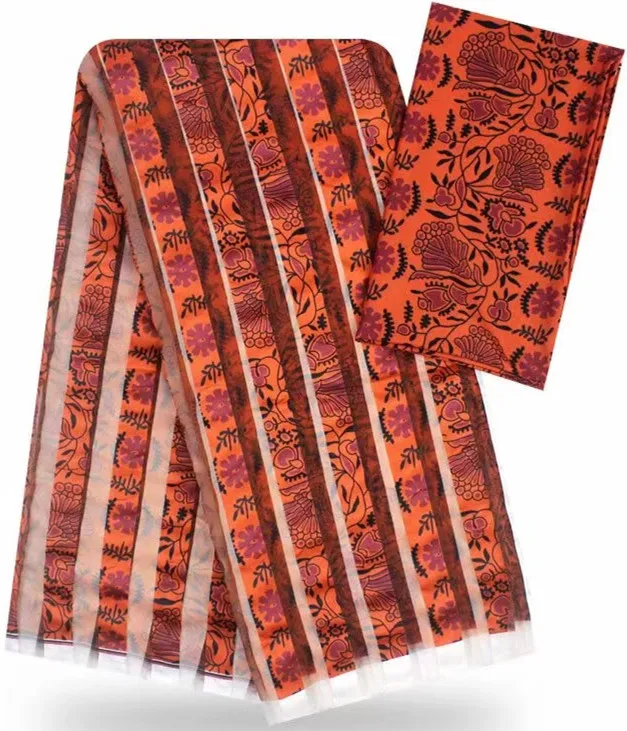 Чистая шелковая ткань, органза африканская ткань абкара африканская вощеная ткань принтом 2+ 4 ярдов органза лента шелк для платья B2-D7