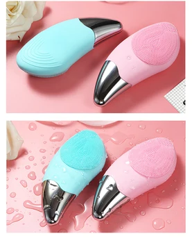 

New ultrasonic vibration cleaning brush electric silica gel acoustic wave cleaner Mini waterproof massage cleaner