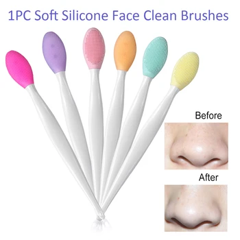 

2Pcs Soft Skin-friendly Silicone Facial Cleansing Brushes Blackhead Removal Facial Cleaning Massage Brush Handheld Exfoliator