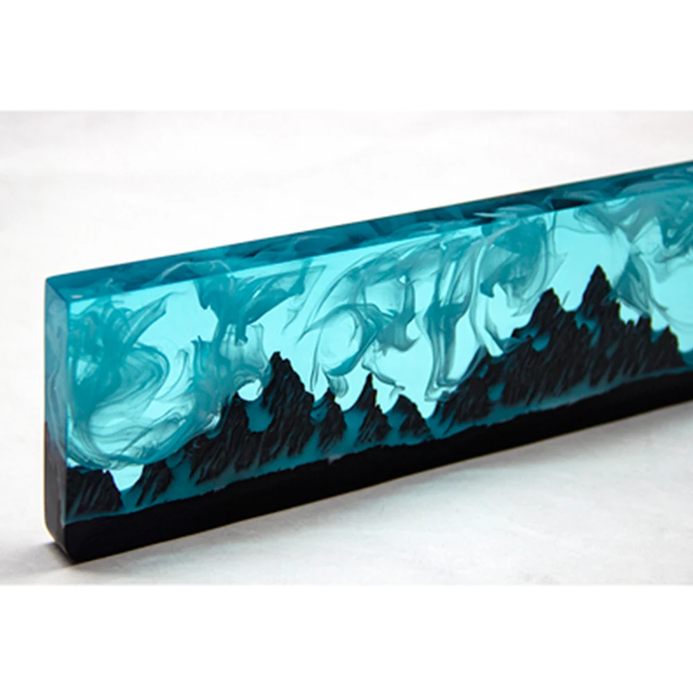 

Keyboard Hand Rest DIY Handmade Resin Wood Luminous Starry Sky Fuji Moutain Design Wrist Rest For 60 87 104 Keyboard