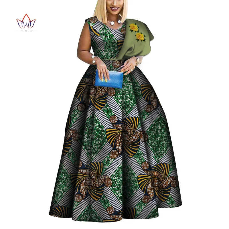 Новинка Дашики африканские платья с принтом Базен одно плечо платье для вечеринки vestidos размера плюс африканские платья для женщин WY3834 - Цвет: 22