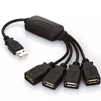 

4 Port Plastic Travel High Speed PC Laptop Portable Computer Accessories Expansion Splitter Black USB Hub