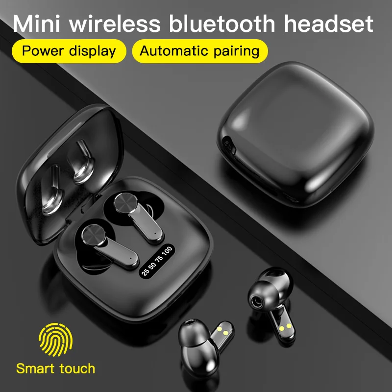 True Wireless Earbuds Bluetooth Headphones Touch Control with Charging Case IPX7 Waterproof Sports Earpiece Stereo Earphones