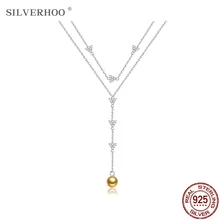 Женское Ожерелье с жемчугом silverhoo ожерелье из стерлингового