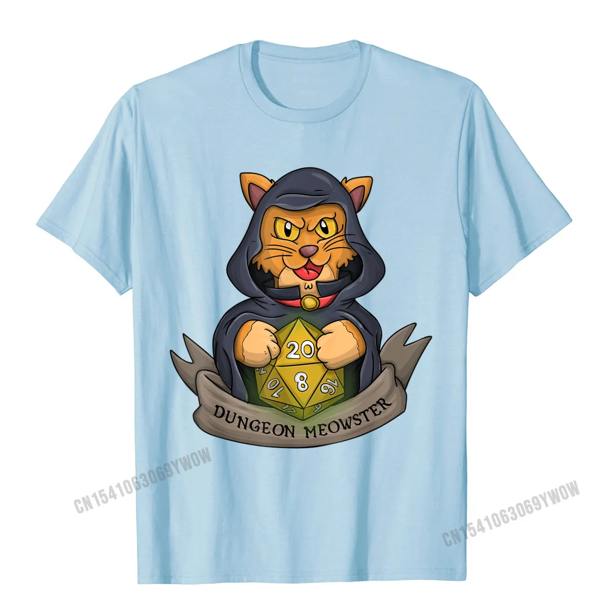 Printed On Casual Summer/Autumn 100% Cotton O-Neck Men Tops T Shirt Printing Tops T Shirt Oversized Short Sleeve T Shirts Dungeon Meowster Funny Master DM Dungeons And Cats Tabletop T-Shirt__927 light