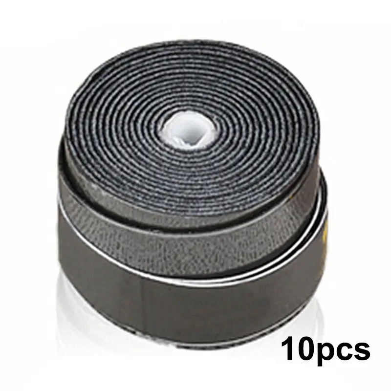 black 10pcs Противоскользящая мягкая впитывающая пот дышащая ручка для ракетки ракетка для бадминтона лента обмоточная 200-0012 - Цвет: black 10pcs