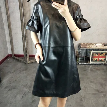 

2019 New Fashion Genuine Sheep Leather Dress Y14