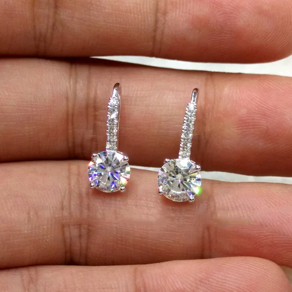 

Simple Dazzling CZ Crystal Circle Round Stud Earrings for Women Oorbellen Brincos Pendientes 925 sterling silver jewwlry Gift