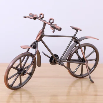 

Collection Simulation Art Ornaments Bike Model Iron Children Toy Diecast Bicycle Home Decor Desktop Retro Tourism Souvenir Gift