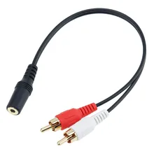 Universal 3 5mm Stereo Female Jack to 2 RCA Male Plug Y Adapter Aux Audio Cable For Headphone DVD TV VCR Amplifiers 300pcs
