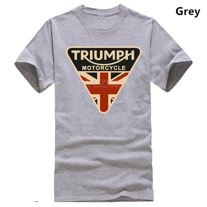 Craked Union Jack Triumph мотоциклетная рубашка Великобритания одежда с флагом Мужская футболка винтажные Топы брендовые подарки на день Святого Валентина - Цвет: light grey