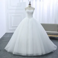 LAMYA Custom Wedding Dress 2021 Cheap Celebrity Strapless Vintage Tulle Bridal Ball Gown Organza Lace bridal dresses D-14018