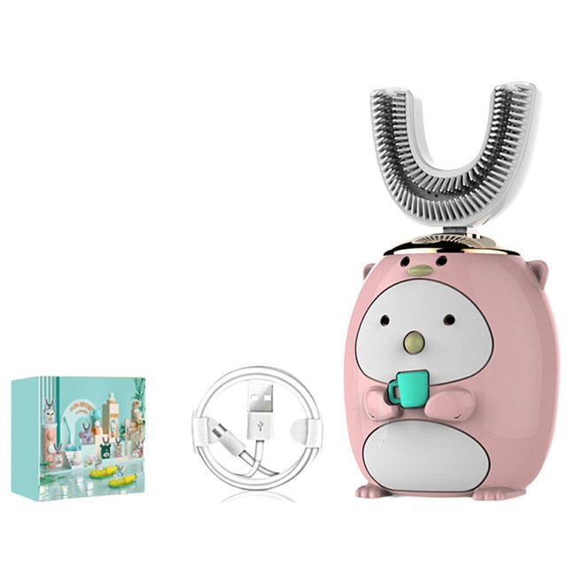 360 Degrees U Shaped Electric Toothbrush Kids Silicon Automatic Ultrasonic Teeth Tooth Brush Cartoon Pattern