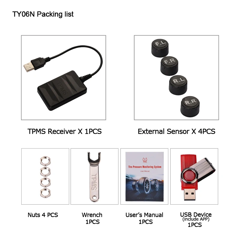 USB Android TPMS монитор давления в шинах/Android навигационная система контроля давления в шинах/Беспроводная передача TPMS