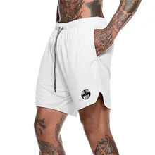 Мужские шорты для фитнеса 2 в 1 шорты для спортзала мужские двухслойные быстросохнущие спортивные шорты с карманами для безопасности шорты для бега мужские