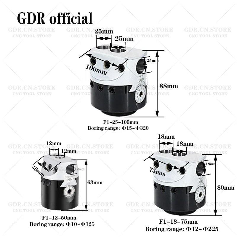 F1 보링 헤드 F1 보링 바 커터 MT2 MT3 MT4 MT5 C20 C25 BT30 BT40 NT30 NT40 R8 f1 보링 도구 세트 50mm F1 보링 도구 홀더