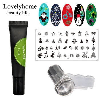 

Stamping Gel Polish 8ml Nail Colorful Varnish Soak Off Stamping UV Gel For Nail Art Christmas Steel Plate Set With Stamper YHJ01