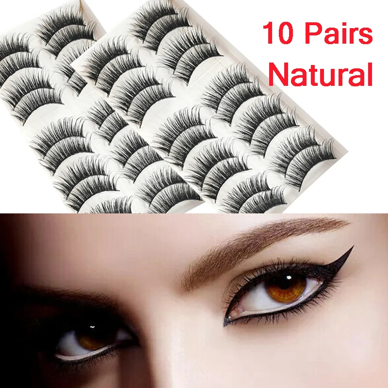

10 Pairs/Set 3D Mink Lashes Natural False Eyelashes Long Messy Makeup Fake Eye Lashes Extension Make Up Beauty Tools Maquiagem