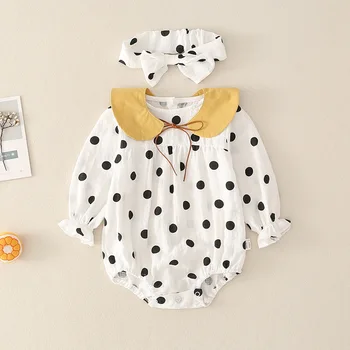 

Dots Baby Girl Clothing Set Bodysuit Sets for Baby Girls Cute One Piece Korea Outfit Long Sleeve Clothes Set